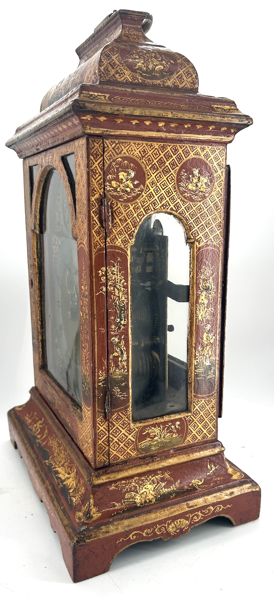 Outstanding Red Chinoiserie English Verge Twin Fusee Bracket Clock – Ca 1760 - Image 12